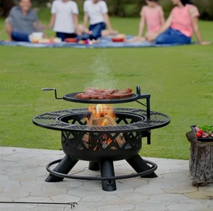 <span class=keywords><strong>Nuevo</strong></span> Brasero <span class=keywords><strong>de</strong></span> Hierro Fundido Fácil <span class=keywords><strong>de</strong></span> Montar, Redondo, para Exteriores, con Parrilla para Barbacoa - Product Image 1