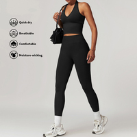 Ensemble de vêtements de sport pour femmes, de haute qualité, OEM, pour la salle de sport, ensembles de fitness, vêtements de sport, tenue de yoga, vêtements de sport à haute élasticité