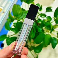 Vente en gros de tubes de gloss à lèvres personnalisés, tubes transparents mats roses et noirs, flacons de gloss à lèvres, impression sur écran, emballage de marque privée