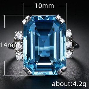 Bague en diamant platine taille émeraude couleur D naturelle, bijoux de fiançailles pour femme F487 - Product Image 5