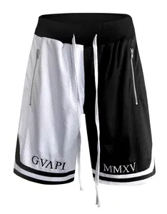 Männer Individuelles logo zipper tasche basketball mesh shorts