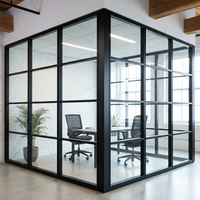 Modular Aluminum Framed Glass Partition Walls a Soundproof Office Partition System Suitable for Offices, Homes, and More