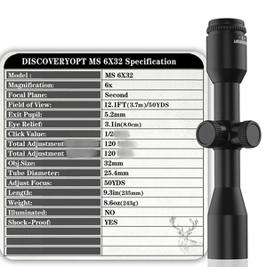 Discoveryopt <span class=keywords><strong>ms</strong></span> 6x32 SFP phạm vi kẻ ô 25 4 mét ống cố định điện săn bắn Sight cho không khí không thấm nước - Product Image 5
