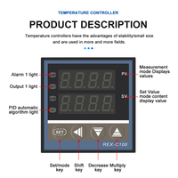 Harga Pabrik PID Intelligent Thermostat REX-C100 REX-C400 REX-C700 REX-C900 Pengontrol Suhu Layar Digital