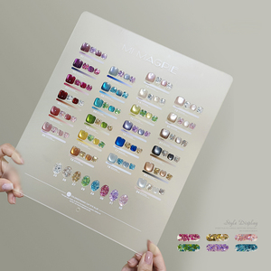 AILANUO New Spring Pastel Cat Eye Gel Color Non Toxic Shiny Glitter Glass Bead Ice Jelly Crystal Cat Eye <b>Nail</b> Art Gel Polish - Product Image 2