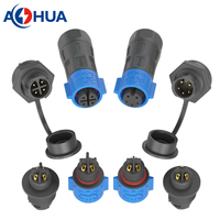 Conector de Cable Impermeable IP68 Macho-Hembra de 3 Pines para Montaje en Panel de Caja de Control PCB