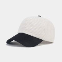 Gorra de béisbol de primavera para hombre y mujer, diseño de bloques de color, pana, visera de pato, 6 paneles, sombrero casual para exteriores, venta al por mayor