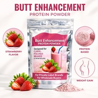 Poudre de protéines de collagène pour les fesses, saveur fraise, complément beauté pour adultes, marque privée, vente en gros, OEM, ODM, fournisseur d'usine