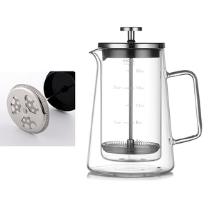 Cafetera Francesa de Vidrio Borosilicato y Acero Inoxidable, Hecha a Mano, Soplada a Bocca, Ecológica, con Doble Capa y Émbolo - Product Image 4