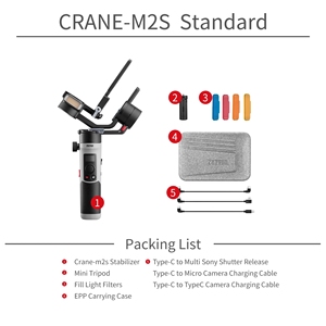 Estabilizador de Mano JHD <span class=keywords><strong>ZHIYUN</strong></span> <span class=keywords><strong>CRANE</strong></span> <span class=keywords><strong>M2S</strong></span> de 3 Ejes para Cámaras sin Espejo, para Cámaras Compactas de Acción Sony y Canon, Teléfonos Inteligentes, Vlog - Product Image 5