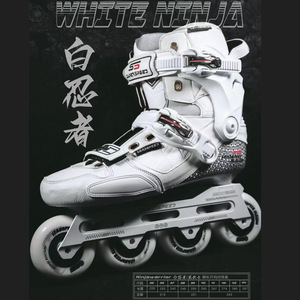 <span class=keywords><strong>Patines</strong></span> en Línea de Estilo Libre de Alta Calidad con <span class=keywords><strong>4</strong></span> <span class=keywords><strong>Ruedas</strong></span> de Fibra de Carbono <span class=keywords><strong>para</strong></span> Adultos, Ninja Blanco/Guerrero Negro HXJ, <span class=keywords><strong>para</strong></span> Hombre y <span class=keywords><strong>Mujer</strong></span> - Product Image 6