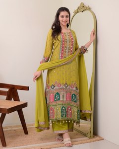 FATEMA FASHION – Vêtements de fête exclusifs, en coton lourd et en faux georgette, séchage rapide, style indien moderne et traditionnel, imprimé numérique - Product Image 2