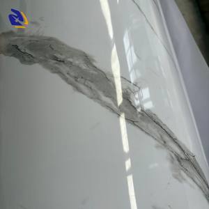 Lapisan dekoratif PVC marmer penyepuhan putih sangat mengkilap untuk Panel dinding 0.14mm desain batu tahan air PVC Laminating Sheet Roll - Product Image 3