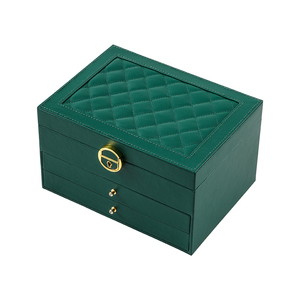 Commercio all'ingrosso personalizzato in pelle PU 3 strati grande <span class=keywords><strong>portagioie</strong></span> con cassetto collana grande anello orecchino orologio gioielli organizzatore regalo caso - Product Image 6