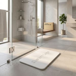 Tapis de sol de salle de bain en pierre de diatomée super absorbant, séchage rapide, antidérapant, avec logo personnalisé, vente en gros - Product Image 3