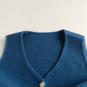 Primavera autunno bambini ragazzi ragazze in tinta unita Casual blu senza maniche canotta gilet lavorato a maglia per bambini - Product Image 3