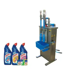 Semi-automatico ad alta precisione 100ml-1000ml doppio ugelli scopino wc pulitore macchina riempitrice