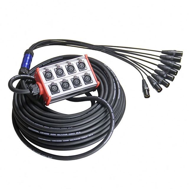 SNB09 Portable 10M to 80M Aluminum Stage Snake Box with XLR Connectivity 4-8 Channels for Live Sound & Mobile DJ Rigs