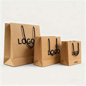 Sac cadeau en papier kraft imprimé personnalisé avec poignée torsadée, biodégradable, pour produits ménagers, sacs de shopping pour la promotion, utilisation en supermarché - Product Image 1