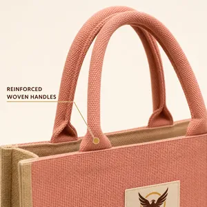 Service OEM en gros, sac en toile de jute naturelle imperméable réutilisable, sac publicitaire de voyage, logo personnalisé - Product Image 6