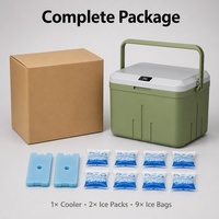 Glacière isotherme portable verte de 26 L avec affichage numérique de la température, glacière extérieure pour le camping, la pêche, les pique-niques et les voyages