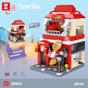 Moc Nhựa thành phố xem đường phố Đồ chơi Micro khối xây dựng trẻ em sáng tạo lắp ráp khối xây dựng mô hình đồ chơi - Product Image 3