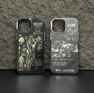 เคสฝาหลังแข็งอะคริลิค AE86ลาย Iron Man สุดสร้างสรรค์สำหรับ iPhone 14 PRO MAX 12 11 13Pro