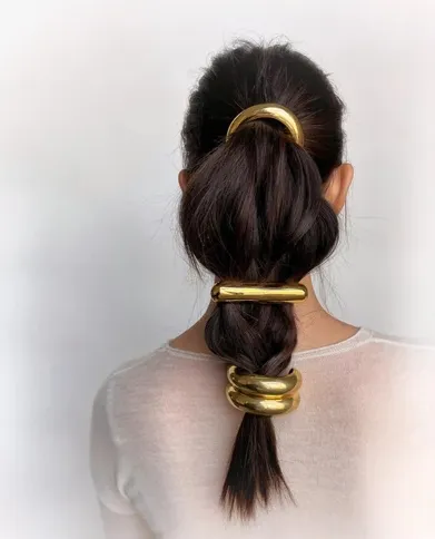 7cm x 2cm Banda de goma simple Pasadores de metal Lazos para el cabello de metal Accesorios para el cabello para mujeres