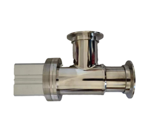 Válvula de aleta de vacío neumática de acero inoxidable, válvula de ángulo <span class=keywords><strong>KF</strong></span> de vacío tipo L - Product Image 2