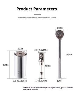 Phổ đa chức năng 7-19mm ổ cắm tay áo công cụ cầm tay thiết lập thép không gỉ OEM tùy chỉnh hỗ trợ - Product Image 3