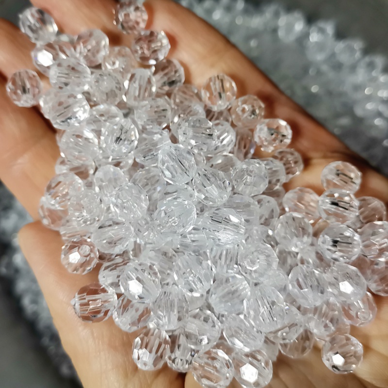 Best Selling 6mm 8mm 10mm 12mm 20mm Round Clear Plastic Beads ...