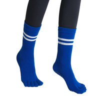 [Nouvel Arrivage] Chaussettes de Yoga et Fitness Professionnelles Antidérapantes à Cinq Doigts pour Femmes, Modèle Hiver à Tube Haut avec Bande Élastique pour Débutantes