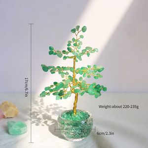 Кристаллическое дерево удачи и процветания Фэн-шуй для дома и офиса: Аметист, розовый кварц, кристаллическое дерево жизни в стеклянном горшке - Product Image 6