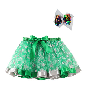 Nuovo Stile Gonna Tutu Natalizia per Bambine, <span class=keywords><strong>Vestito</strong></span> Rosso <span class=keywords><strong>da</strong></span> Festa con Alberi di Natale e Fermaglio per Capelli - Product Image 6