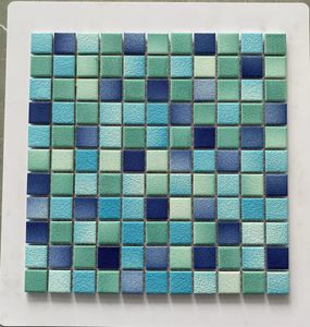 Nouveau producteur chine usine dégradé de couleur bleu brillant émaillé céramique mosaïque piscine carreaux de porcelaine - Product Image 6