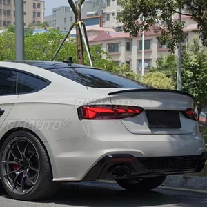 Alerón Trasero para Audi A5 B9 S5 Sline RS5 Sportback 4 Puertas 2017-2020, Estilo Highkick, en Fibra de Carbono Negro Brillante - Product Image 3