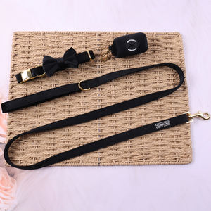 Grosir OEM warna hitam disesuaikan beludru kekang anjing Set disesuaikan warna-warni tahan lama gaya modis <span class=keywords><strong>Harness</strong></span> untuk anjing - Product Image 3