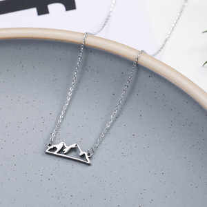 Myshape-Colliers pendentifs Minimalist Mountain <span class=keywords><strong>en</strong></span> acier inoxydable plaqué argent <span class=keywords><strong>pour</strong></span> femmes, mariage, <span class=keywords><strong>tour</strong></span> <span class=keywords><strong>de</strong></span> <span class=keywords><strong>cou</strong></span>, randonnée, <span class=keywords><strong>voyage</strong></span> <span class=keywords><strong>en</strong></span> plein air - Product Image 2