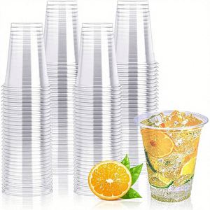 Paquete de 1000 Vasos Desechables Apilables de Plástico PET de 12 oz |   Vaso Transparente para Bebidas Frías, Refrescos, Jugos y Cerveza - Product Image 1