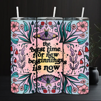 Gobelet isotherme personnalisé en acier inoxydable 20oz, motif floral bohème, citation inspirante, écologique, livraison gratuite