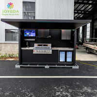 Nouvelle Collection JOYEDA SUS304 Ensemble Complet de Cuisine Extérieure avec Toit Hydraulique et Éclairage LED pour Fêtes dans la Cour, Villas et Espaces Extérieurs