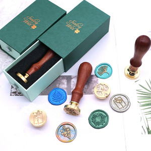 Sello de Cera Personalizado con Logotipo, Redondo/Cuadrado/Ovalado, Cabeza de Cobre, con Mango de Madera/Metal, <span class=keywords><strong>para</strong></span> <span class=keywords><strong>Invitaciones</strong></span> de <span class=keywords><strong>Boda</strong></span> - Product Image 6