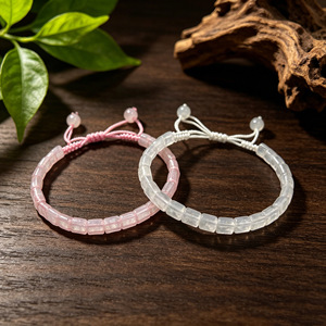 Pulsera de Piedras Preciosas Naturales, Hecha a Mano con Cuerda Tejida, Ajustable, Unisex, Cristales Curativos, Joyería Minimalista Apilable - Product Image 3