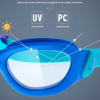 Lunettes de natation en silicone anti-buée, anti-choc et anti-UV Eyeline Professional pour les élèves du primaire de 3 à 12 ans, taille grande