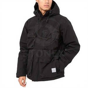 Pakistan Wholesale Manufacturers Vintage Style <b>Men's</b> Winter <b>Jacket</b> Waterproof Windbreaker Zipper Hooded Collar Custom Logo Print - Product Image 5