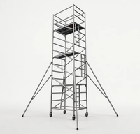 Système d'échafaudage mobile en alliage d'aluminium pliable, résistant à la corrosion, échafaudage d'escalier en aluminium haute résistance Andamio