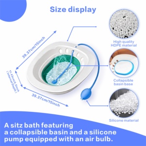 Bañera de asiento plegable de TPE, bañera de asiento para embarazo, bañera de asiento térmica, bañera de asiento médica con dispositivo de descarga, tratamiento para hemorroides - Product Image 4
