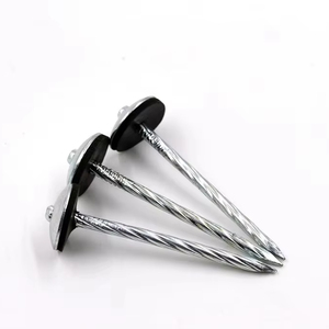 Clavo para Techo de Hierro Galvanizado BWG9X2.5'' con Cabeza de Paraguas y Arandela de Goma para Aplicaciones de Construcción Resistentes a la Intemperie - Product Image 1