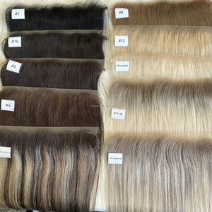 Nuova linea di capelli frontale in pizzo svizzero realizzato con capelli vergini di alta qualità con nodo sbiancato linea di pesce in pizzo HD chiusura frontale - Product Image 2