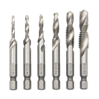 6 Buah HSS 4341 Metric Hex M3 M4 M5 M6 M8 M10 Komposit/Kombinasi Sekrup Ulir Tap Taper Bor Bit Set Alat